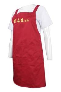 AP143 製作紅色全身圍裙 餐飲圍裙 面店 圍裙製衣廠